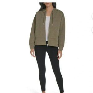 DKNY Women's Full Zip Tech Hoodie Jacket Green Large NWT